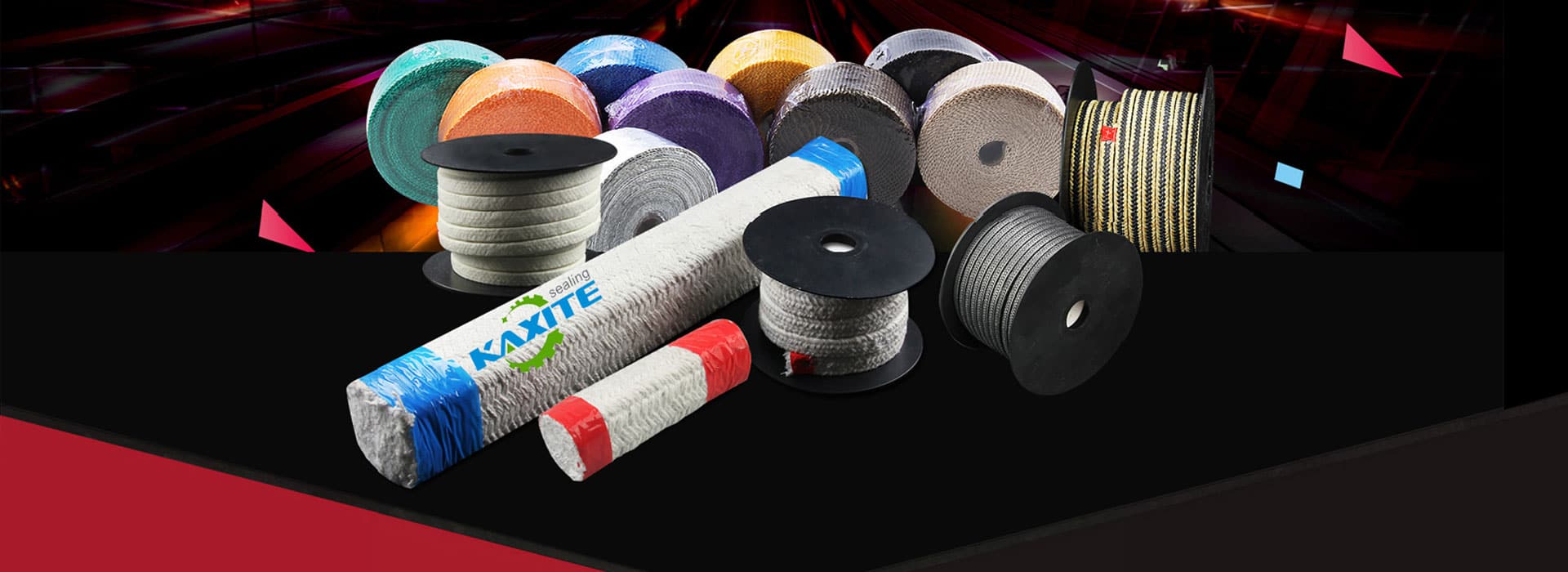バルブステムシール用の編組グラファイトおよび PTFE パッキン